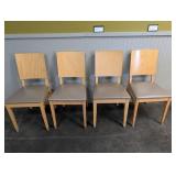 Wood Dining Chairs With Upholstered Seats Set of 4
