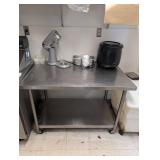 Stainless Steel Work Table With Lower Shelf and Casters (Table Only)