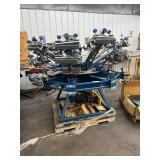 Commercial Manual Rotary Screen Printing Press – Multi-Color Multi-Station T-Shirt Printing Carousel