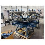 Commercial Manual Rotary Screen Printing Press – Multi-Color Multi-Station T-Shirt Printing Carousel