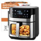 8.5QT Air Fryer with Visual Window, Large Family Size XL Airfryer with 8 Presets, Stainless Steel Oven for Fast Healthy Cooking, Reheat & Crisp, Dishwasher Safe, Gift Box Included