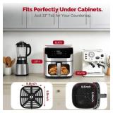 8.5QT Air Fryer with Visual Window, Large Family Size XL Airfryer with 8 Presets, Stainless Steel Oven for Fast Healthy Cooking, Reheat & Crisp, Dishwasher Safe, Gift Box Included