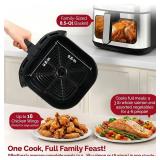 8.5QT Air Fryer with Visual Window, Large Family Size XL Airfryer with 8 Presets, Stainless Steel Oven for Fast Healthy Cooking, Reheat & Crisp, Dishwasher Safe, Gift Box Included