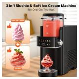 $180 Slushie Machine, Ice Cream Maker, Slushy Machine for Home and Families, No ice needed with Rapid Chill & Temperature Control, Multi-function for Margarita, Frapp , Easy to Clean, Black