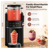 $180 Slushie Machine, Ice Cream Maker, Slushy Machine for Home and Families, No ice needed with Rapid Chill & Temperature Control, Multi-function for Margarita, Frapp , Easy to Clean, Black