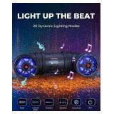 $120 KEMIMOTO ATV Speaker 6.5 Inch Bluetooth-connectivity ATV UTV Sound Bar w/ 20 RGB Light Modes, 2X Full Range Speakers 2X Tweeters Boat Sound System Compatible with Polaris Sportman Fourtrax Can Am