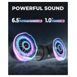 $120 KEMIMOTO ATV Speaker 6.5 Inch Bluetooth-connectivity ATV UTV Sound Bar w/ 20 RGB Light Modes, 2X Full Range Speakers 2X Tweeters Boat Sound System Compatible with Polaris Sportman Fourtrax Can Am