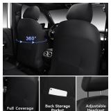 CAR PASS Universal Luxury Nappa Leather Seat Covers Full Set, Water Resistant Faux Leather Seat Covers with Lumbar Support, Comfortable Automotive Seat Covers Universal Fit for SUV Sedan Van Truck, So
