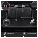 CAR PASS Universal Luxury Nappa Leather Seat Covers Full Set, Water Resistant Faux Leather Seat Covers with Lumbar Support, Comfortable Automotive Seat Covers Universal Fit for SUV Sedan Van Truck, So