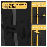 $142 55.1 inch Extra Tall Pet Gate, Extra Wide 29.92"- 43" Adjustable Dog Gates, Pressure Mounted Walk Through Swing Safety Tall Cat Gate for Doorways, Stairs, Kitchen(Black)