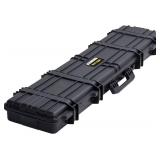 $120 MEIJIA Portable Waterproof All Weather Hard Rifle Case,Soft Handle Grip,Customizable Fit Foam Inserted,without wheels,Black