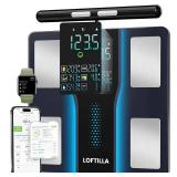 LOFTILLA Smart Scale for Body Weight, 8-Electrode Bluetooth Bathroom Scale with BMI Body Fat Muscle Mass, 50+ Full Body Composition Metrics, High Accurate Scales with 5.4" Large LED Display Black