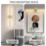 28In Gold Wall Sconce Set of Two,Modern Hardwired Bathroom Wall Sconces Vantiy Light 3000K LED 360  Rotatable for Bedroom Bathroom Living Room (2 Pack)