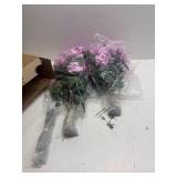 BLOSMON Hydrangea Topiary Trees Artificial - Outdoor 2 Packs 33" Pink Fake Flower Ball Tree for Front Porch Planters Urns Decor - 20 Heads Faux Hydrangea Bush Plants with Spike for Garden Yard Patio