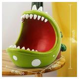 Piranha Plant Large Candy Bowl For Candy Dish Key Bowl Decorative Bowl Home Decorations Indoor Big Mouth Plant (Green, Midium)