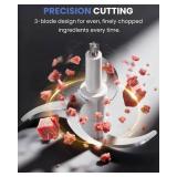 LINKChef Food Processor Small, 10 Cup Food Chopper with Container, 2.3L 600W Electric Meat Grinder for Home Use, Stainless Steel Mini Food Processor for Kitchen, Vegetable, Onion, Garlic, Salad