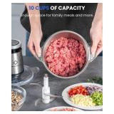 LINKChef Food Processor Small, 10 Cup Food Chopper with Container, 2.3L 600W Electric Meat Grinder for Home Use, Stainless Steel Mini Food Processor for Kitchen, Vegetable, Onion, Garlic, Salad