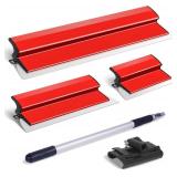 DEKEones Drywall Skimming Blade Set, Stainless Steel 10",16" & 24" Skimming Blades with 28"-62" Extension Handle Pole, Professional Drywall Skimming Tools for Smoothing Wall and Ceiling