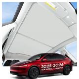 Roof Sunshade for Tesla Model Y Juniper 2026, Upgraded Sag-Free Sunroof Shade Roof Sun Shades for New Model Y Juniper Accessories Heat Insulation/Reflection 16Pcs Clips