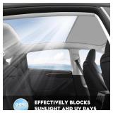 Roof Sunshade for Tesla Model Y Juniper 2026, Upgraded Sag-Free Sunroof Shade Roof Sun Shades for New Model Y Juniper Accessories Heat Insulation/Reflection 16Pcs Clips