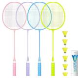 AboveGenius Badminton Rackets Set, Lightweight Badminton Set Includ 4/6 PCS Rackets, 6 Birdies, Outdoor Backyard Games, Racquets for Adults, Teens, Family Beginner