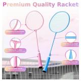 AboveGenius Badminton Rackets Set, Lightweight Badminton Set Includ 4/6 PCS Rackets, 6 Birdies, Outdoor Backyard Games, Racquets for Adults, Teens, Family Beginner