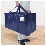 TICONN 6 Pack Extra Large Moving Bags Heavy Duty with Zippers & Carrying Handles, Durable Storage Bags Moving Boxes for Closet Organizers and Storage (6 Pack, Navy)