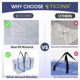 TICONN 6 Pack Extra Large Moving Bags Heavy Duty with Zippers & Carrying Handles, Durable Storage Bags Moving Boxes for Closet Organizers and Storage (6 Pack, Navy)