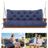Porch Swing Cushions Outdoor, 5 Inch Thick Waterproof 2-3 Seater Replacement Swing Cushion with Backrest and Anti-Slip Ties, Perfect for Porch, Patio, Garden, Outdoor Bench Furniture, 60 40 5 Inch