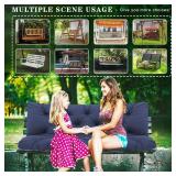 Porch Swing Cushions Outdoor, 5 Inch Thick Waterproof 2-3 Seater Replacement Swing Cushion with Backrest and Anti-Slip Ties, Perfect for Porch, Patio, Garden, Outdoor Bench Furniture, 60 40 5 Inch