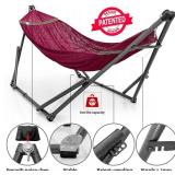 $220 EZ DAZE Hammocks with Stand for Outside & Tree Straps, Heavy Duty Hammock with Stand 600lbs for Indoor Outdoor Patio Backyard,