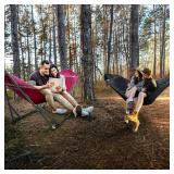 $220 EZ DAZE Hammocks with Stand for Outside & Tree Straps, Heavy Duty Hammock with Stand 600lbs for Indoor Outdoor Patio Backyard,