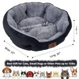 Asvin Small Dog Bed for Small Dogs, Cat Beds for Indoor Cats, Pet Bed for Puppy and Kitty, Extra Soft & Machine Washable with Anti-Slip & Water-Resistant Oxford Bottom, Black, 20 inches