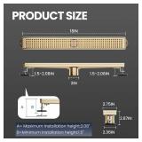 Linear Shower Drain 18 Inch Gold, Brushed AISI 304 Stainless Steel Shower Drain with Square Hole Panel, for Bathroom, Kitchen, Garage & More