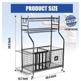 Mythinglogic Garage Sports Equipment Organizer, Baseball Storage Large Capacity, Sports Organizer for Garage with Hooks and Baskets, Ball Storage Rack for Football, Soccer Ball, Bat, Toys