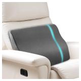 Lumbar Support Pillow for Recliner,Large Memory Foam Back Support Cushion for Sofa & Gaming Chair, Ergonomic Backrest Pillow for Elderly, Comfortable Couch Cushion with Machine Washable Cover,Gray