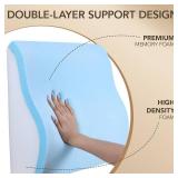 Lumbar Support Pillow for Recliner,Large Memory Foam Back Support Cushion for Sofa & Gaming Chair, Ergonomic Backrest Pillow for Elderly, Comfortable Couch Cushion with Machine Washable Cover,Gray