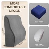 Lumbar Support Pillow for Recliner,Large Memory Foam Back Support Cushion for Sofa & Gaming Chair, Ergonomic Backrest Pillow for Elderly, Comfortable Couch Cushion with Machine Washable Cover,Gray
