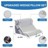 Ahpmeoa 3PCS Wedge Pillow Set for After Surgery, Back Pillow for Bed Sitting up, 10-in-1 Foam Wedge Pillow for Acid Reflux & Back Pain Relief, Post Surgery Pillow for GERD & Snoring, White