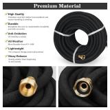 Heavy Duty Soaker Hose 25FT 1/2 Inch Rubber Garden Drip Irrigation Hose with Solid Brass Connector Water Saving Linkable Soaker Hose for Garden Bed Flower Vegetable Lawn