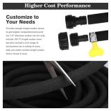 Heavy Duty Soaker Hose 25FT 1/2 Inch Rubber Garden Drip Irrigation Hose with Solid Brass Connector Water Saving Linkable Soaker Hose for Garden Bed Flower Vegetable Lawn