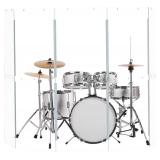 $280 Portable Drum Shield 5-Panels 2ft x 5ft - Acrylic with Stainless Steel Hinges - Perfect for Churches, Home Practice, and Live Performances. (5 Panels)