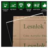 Lesnlok 1 Pieces 16 x 16 Acrylic Sheet 1/4 inch Thick 6mm Clear Plexiglass Sheet, for Sign,Craft, Photo Frame, DIY Display Projects (1, 16" x 16")