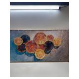 $170 Wall Art Floral Wall Decor Modern Colorful Abstract Artwork Red and Blue Canvas Painting for Bedroom Living Room Dining Room Home Office Decor 30"x60" with Framed
