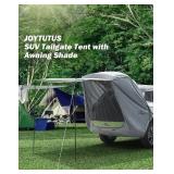 JOYTUTUS SUV Tailgate Tent with Awning Shade, Car Roof Canopy and Poles, Water Resistant Camping Tent, Outdoor Travel Preferred, Universal Fit Most SUV- Green