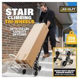 $245 3 in 1 Industrial Convertible Hand Truck Dolly Cart, 1000 LBS Heavy Duty Stair Climbing Dolly, Aluminum Collapsible Stair Dolly Utility Trolley Platform with Wheels for Transport, Moving, Furnitu
