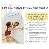 32.5 in. Long Montessori Pull Up Bar for Babies | Excercise Guide, Hand-Made, Assembled, Quality Wooden Toy Bar for Infants, Ballet Bar for Toddlers.
