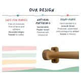 32.5 in. Long Montessori Pull Up Bar for Babies | Excercise Guide, Hand-Made, Assembled, Quality Wooden Toy Bar for Infants, Ballet Bar for Toddlers.