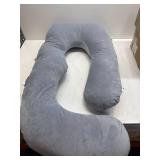 Momcozy Pregnancy Pillow, Original F Shaped Maternity Pillow for Pregnant Women with Adjustable Wedge Pillow, Full Body Support Pregnancy Pillows for Side Sleeping with Velvet Cover, Grey