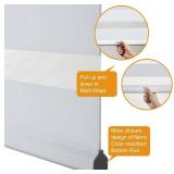 Persilux Cordless Zebra Blinds for Windows, Roller Shades for Windows (34.5" W x 64" H, White) Dual Layer Fabric for Day and Night,Room Darkening Shades for Home, Office, Bedroom and Living Room